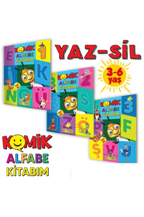 3-6 Yaş Yaz-sil Komik Alfabe Kitabım