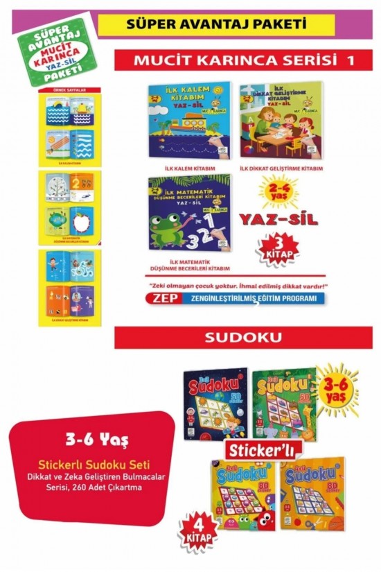 Mucit Karınca Serisi-2 Ve Sudoku Süper Avantaj Paketi (7 Kitap)