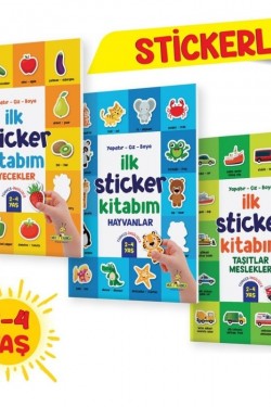 Yükselen Zeka Ilk Sticker Kitabım 2-4 Yaş / Yapıştır-çiz-boya (taşıtlar-hayvanlar-yiyecekler)