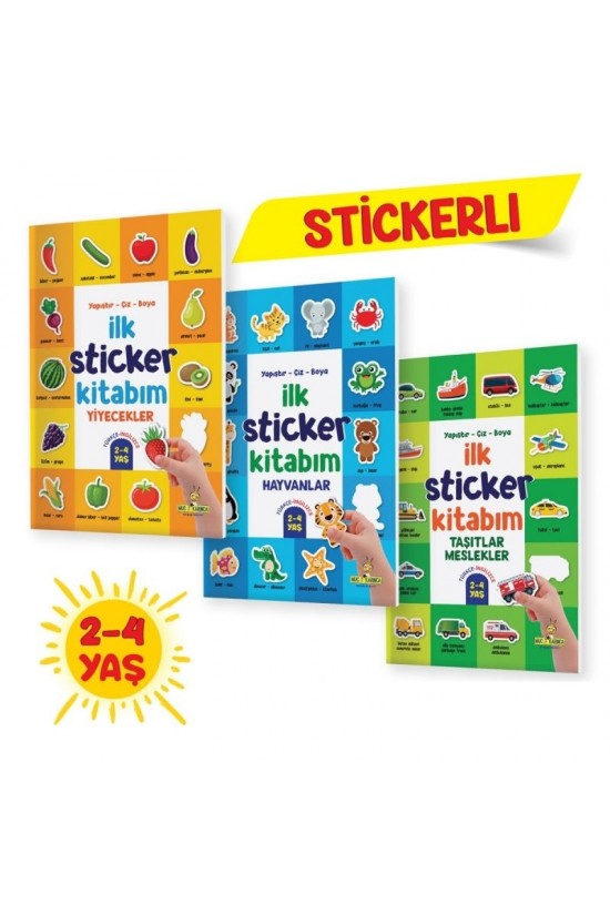 Yükselen Zeka Ilk Sticker Kitabım 2-4 Yaş / Yapıştır-çiz-boya (taşıtlar-hayvanlar-yiyecekler)