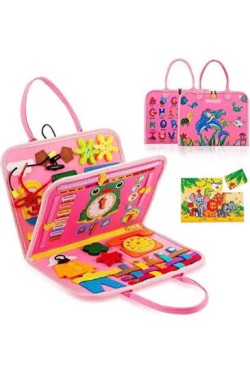 Montessori Aktiviteli Keçe Eğitim Kitabı Busy Board - 4 Sayfa